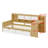 Space Saving L-Shape Daybed, Storage Cabinets, 2 Drawers, Desk and Integrated Bookshelf-128930544