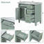 Meuble-lavabo moderne vert clair de 91 cm (36 po) avec lavabo en céramique, porte à fermeture en douceur et 4 tiroirs de rangement-2121950628