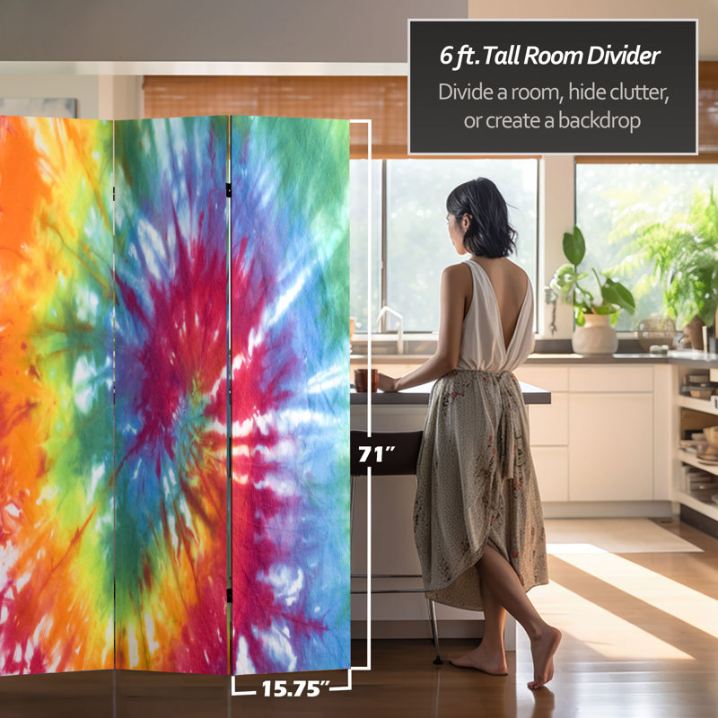 Cloison réversible en toile Tie Dye, Teinture Tie Dye