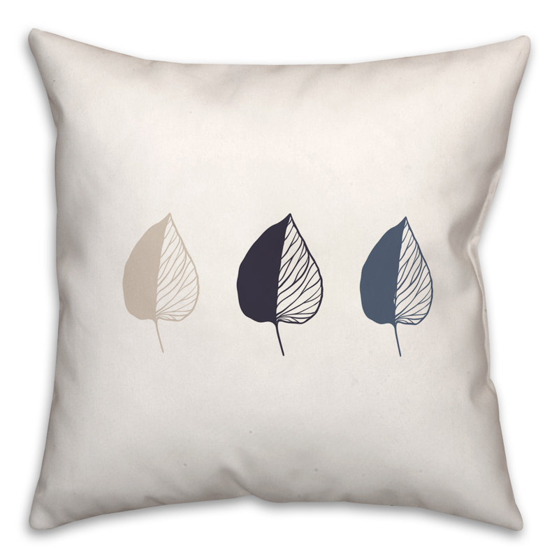 Housse de coussin et insert feuille carrée, 16 po x 16 po
