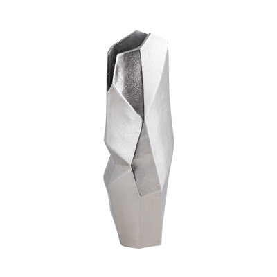Silver Metal Floor Vase