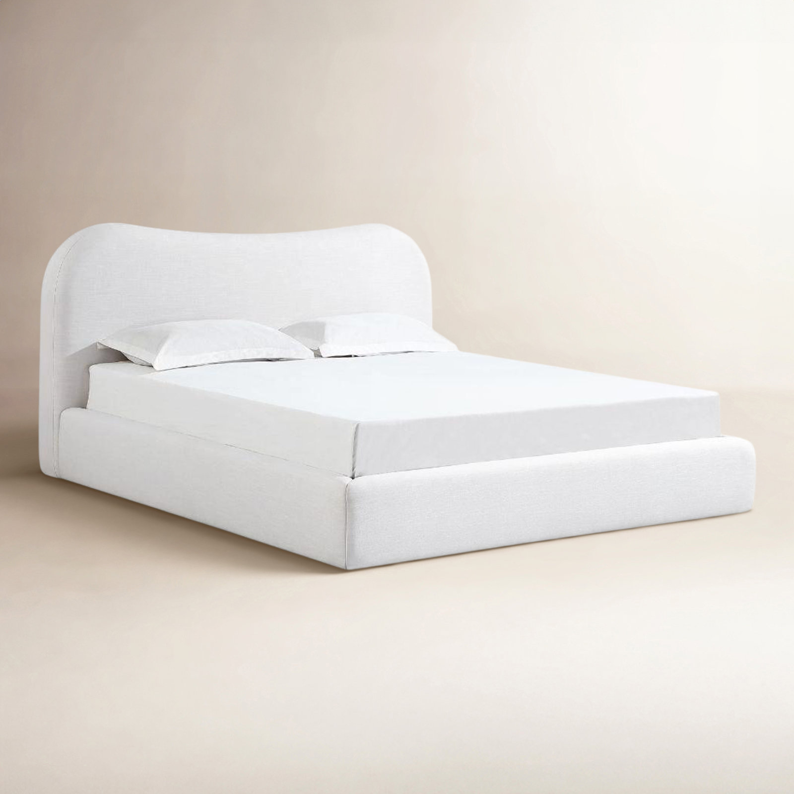Elena Upholstered Bed In Vanilla Linen, King