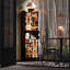 Armoire de coin noire en bois massif
