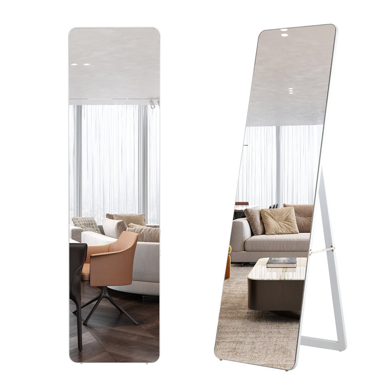 Wood Framed Freestanding Full Length Mirror, White