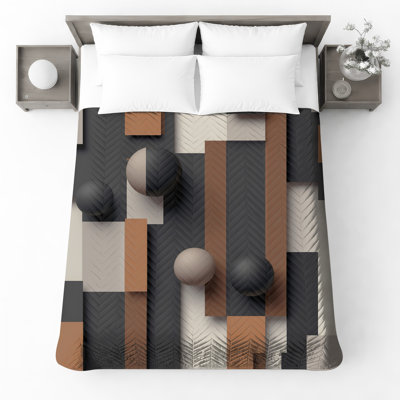 Couvre-lit matelassé à motifs géométriques de toutes tailles