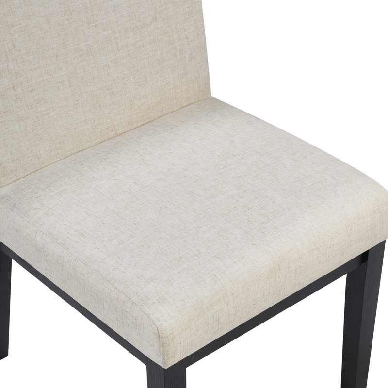 Chaise rembourrée en caoutchouc à dossier bas de 20,5 po de large, Noir