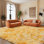 Tapis à poils longs doux pour le salon, tapis moelleux de luxe pour la chambre à coucher, tapis antidérapant de mise à niveau, idéal pour les espaces très passants à l'intérieur, esthétique décorative, jaune Tie Dye 