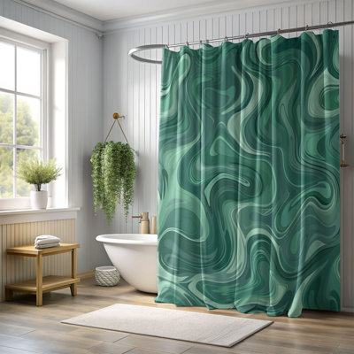 Rideau de douche Chunky Green Swirl - Premium