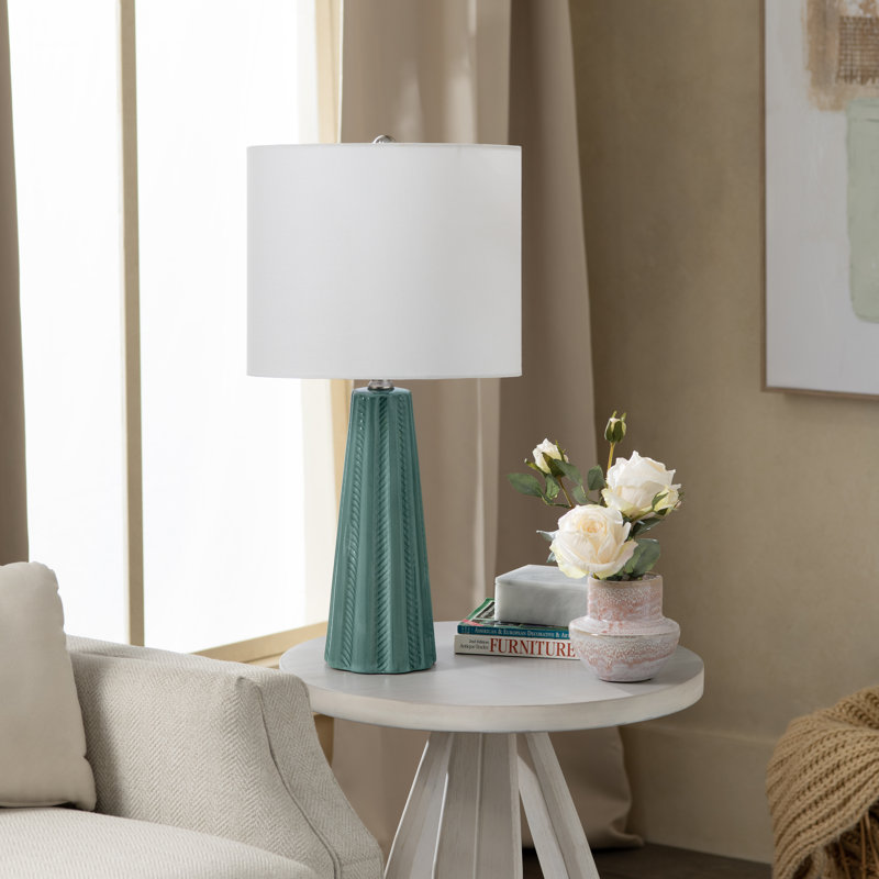 Lampe de table en céramique avec abat-jour