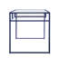 Bureau Yasin avec plateau en verre et finition bleue-1664631941