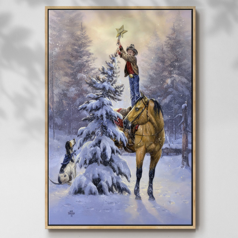 Toile tendue encadrée par l'artiste, Cadre naturel flottant, H 37 po x l 25 po x P 1,5 po