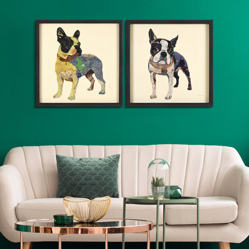 Terriers par Alex Zeng - ensemble de 2 reproductions d'art sur papier encadrées