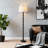 64" Bronze Floor Lamp With Fabric Drum Shade