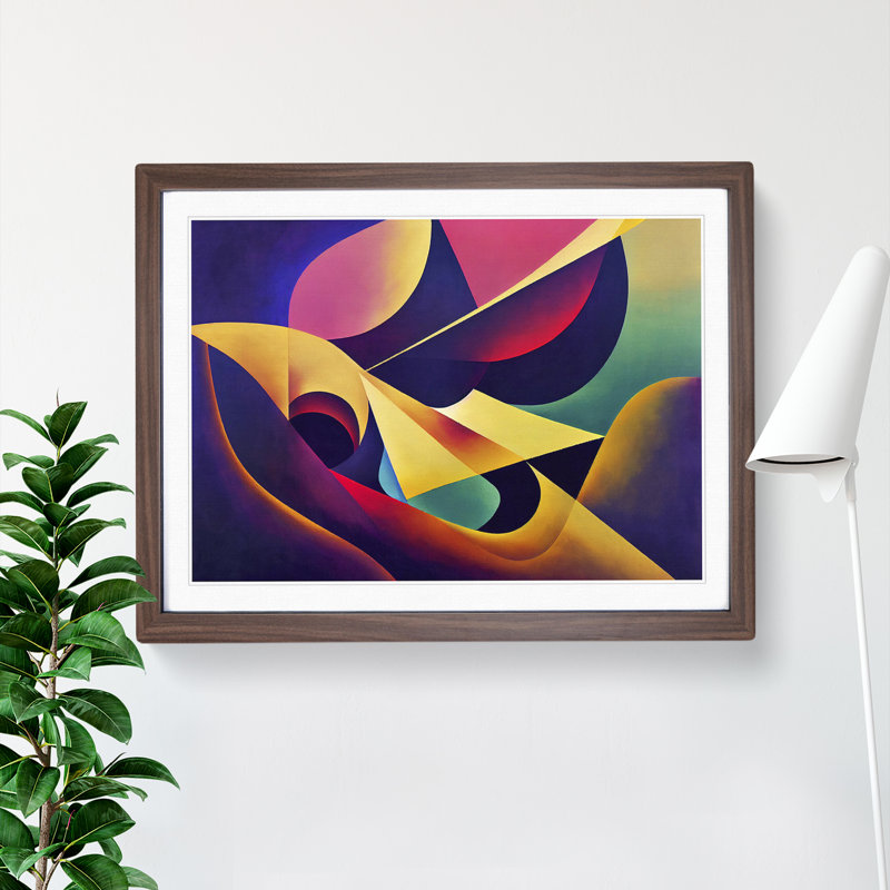 XH1022-8746X Surreal Modern Art Vol.1 Abstract - Single Picture Frame Print, 46cm H x 64cm W x 2cm D, Walnut
