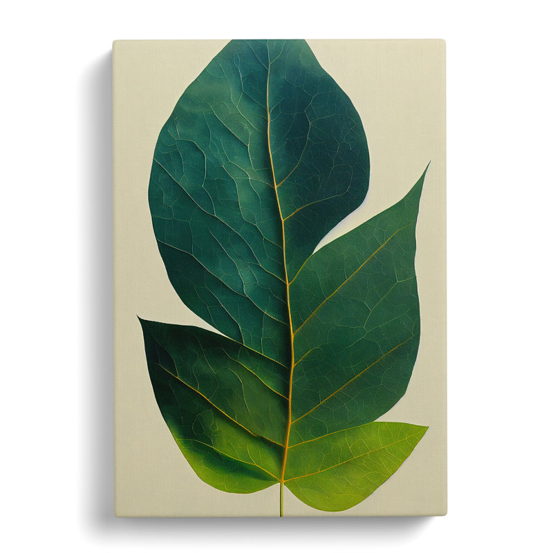 XV1022-3959X Single Plant Leaf No.2 - Print, No Matte, 50cm H x 35cm W, Wrapped Canvas