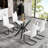 47.24" Rectangular Clear Tempered Glass Dining Table-390650266