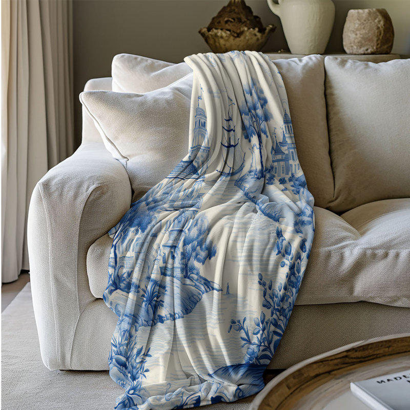 Coastal Patterns - 1 pièce Sherpa Premium, L 50 po x L 60 po