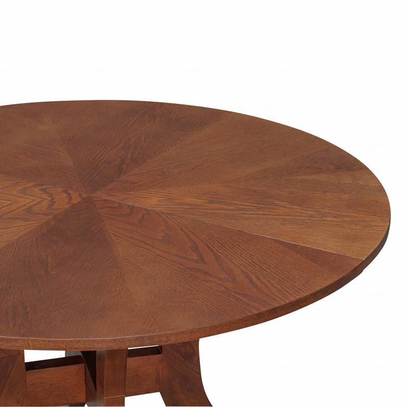 Table de salle à manger ronde 39,4 po - Pieds traditionnels en bois massif, élégance intemporelle, Brun