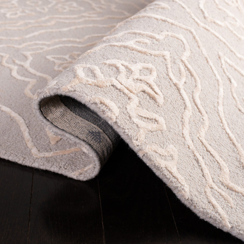 Denby Hand Tufted Wool And Viscose Floral Rug, Rectangle 3' x 5'