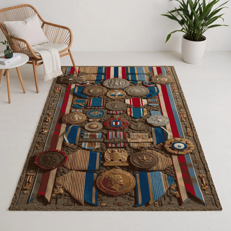 Tapis d'intérieur et d'extérieur brun français, Rectangle 5 pi x 7 pi