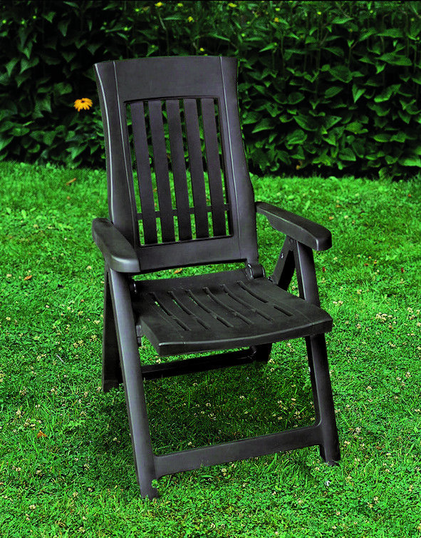 Chadha Plastic Patio Folding Chair Folding Chair, Anthracite