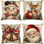 Housses de coussin de Noël vintage, jolies housses de coussin décoratives pour les fêtes, décoration festive pour la maison