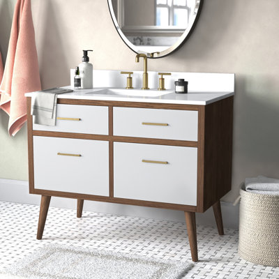 Steinfeldt 42'' Single Bathroom Vanity with Engineered Marble Top