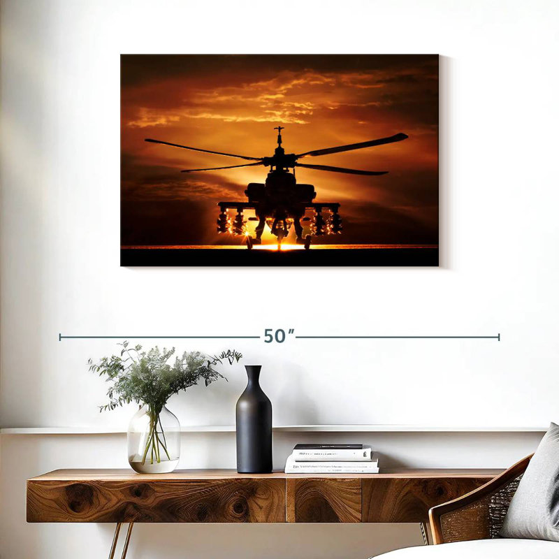 Mait Silhouetted Apache Helicopter