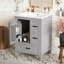Meuble-lavabo de 24 po avec lavabo en céramique, porte à fermeture douce, tablette et tiroirs-609411624