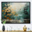 «Golden Emerald Forest - Abstract Spirals», art encadré-195700645-195700643