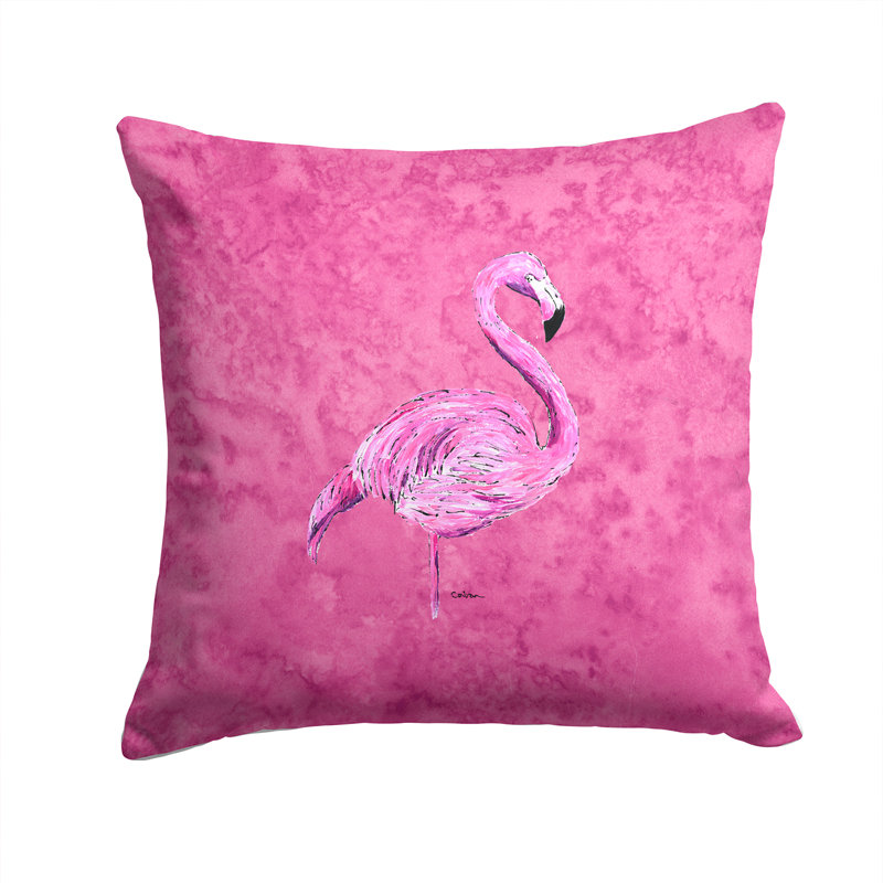 Flamingo Outdoor Throw Pillow, 14" H x 14" W x 4" D