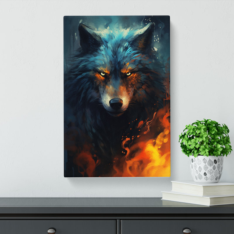 Wolf Tachisme - Wrapped Canvas, 50cm H x 35cm W x 3cm D