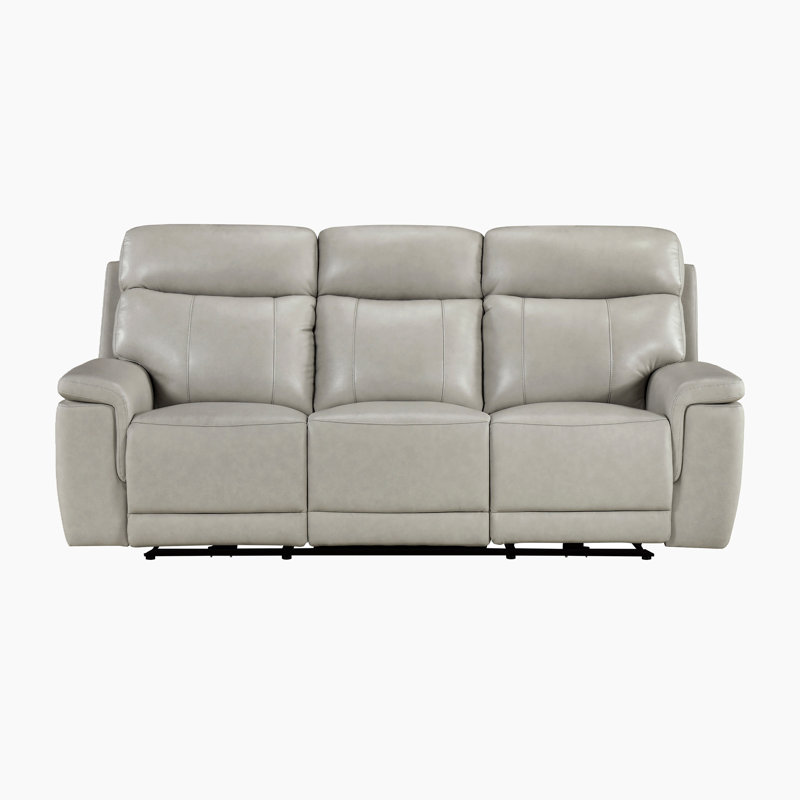 Canapé inclinable électrique moderne en cuir fleur 87 po avec appui-tête, ports USB-A et USB-C Amaris