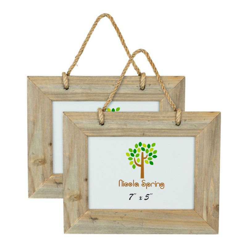 Brown Wood Picture Frame, 19cm H x 24cm W x 5.5cm D