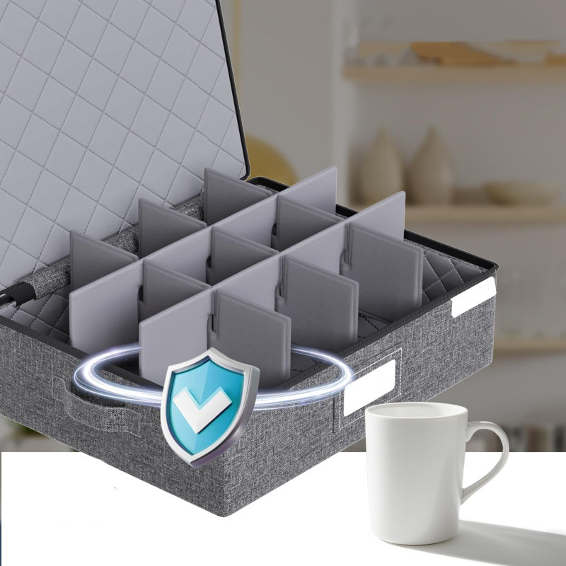 Cup and Mug Storage Box with Hard Shell