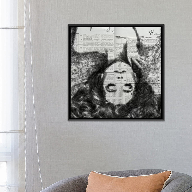 « rêves », impression sur toile, H 18 po x l 18 po x P 1,5 po, Pas de tapis, Toile avec cadre noir