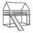 Twin Size Space-Saving Wooden House-Shaped Bunk Bed With Full-Length Guardrail, Slide And Ladder-863974372