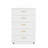 White 5-Drawer Dresser With Wheels & Handles