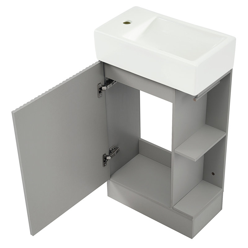 Versatile Bathroom Vanity With Multiple Functionalities For Enhanced Bathroom Experience, Gray