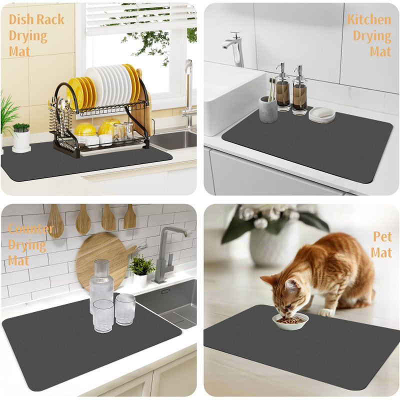 Tapis de séchage super absorbant 20 po x 16 po, tapis anti-dérapant pour machine à café de cuisine, tapis Muilti-Usage