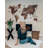 3D Wooden World Map Dark Walnut
