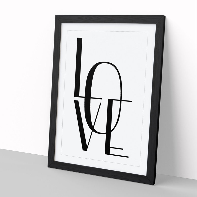 Love - Picture Frame Typography, 65cm H x 48cm W x 2cm D, Black Framed