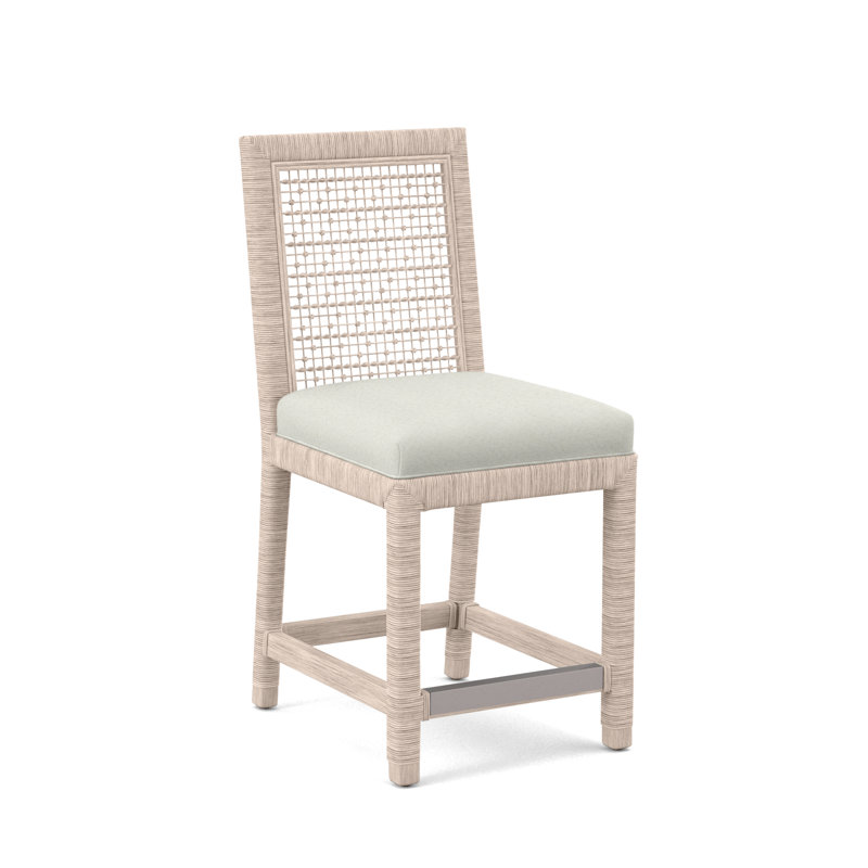 Tabouret de comptoir 24 po Scotia Glinda, Bisque, Performance gris sucre; 0863-84