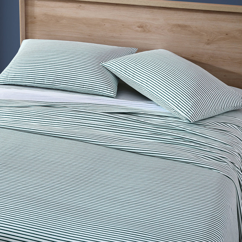 Nautica Cozy Brushed Flannel Printed Sheet Sets, King Sheet Set with 2 Pillowcases, Harmead