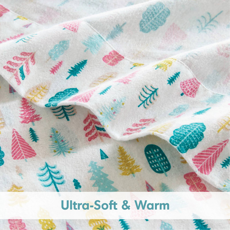Ensemble de draps en flanelle de coton 4 pièces 4 pièces, Couvre-lit pour grand lit et 3 pièces supplément