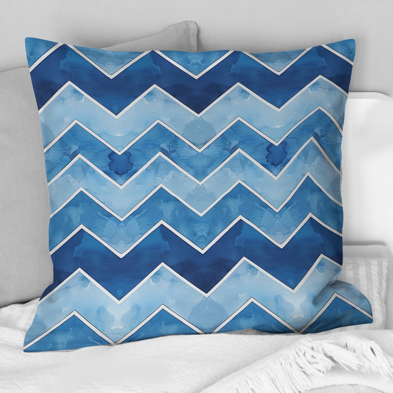 Motif de chevrons bleus IV - Modern, H 16 po x l 16 po