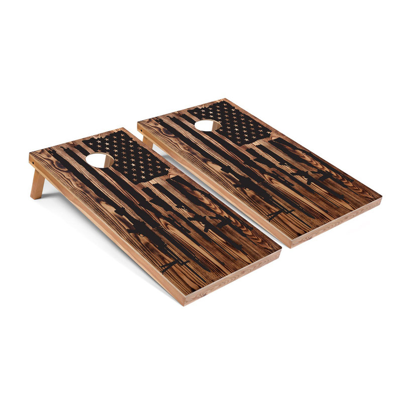 Ensemble de planches de fusil à cornhole | Comprend (2) planches (8) sacs et accessoires optionnels, Qualité supérieure