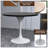Heatherton Round Dining Table with MDF Top and White Stainless Steel Pedestal Base Kitchen Table Seats 2-4 Person-155420966-188218942