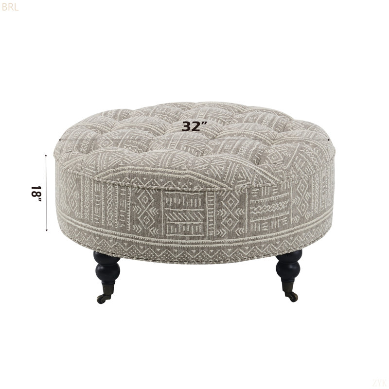 Repose-pieds en tissu à motif avec roulettes