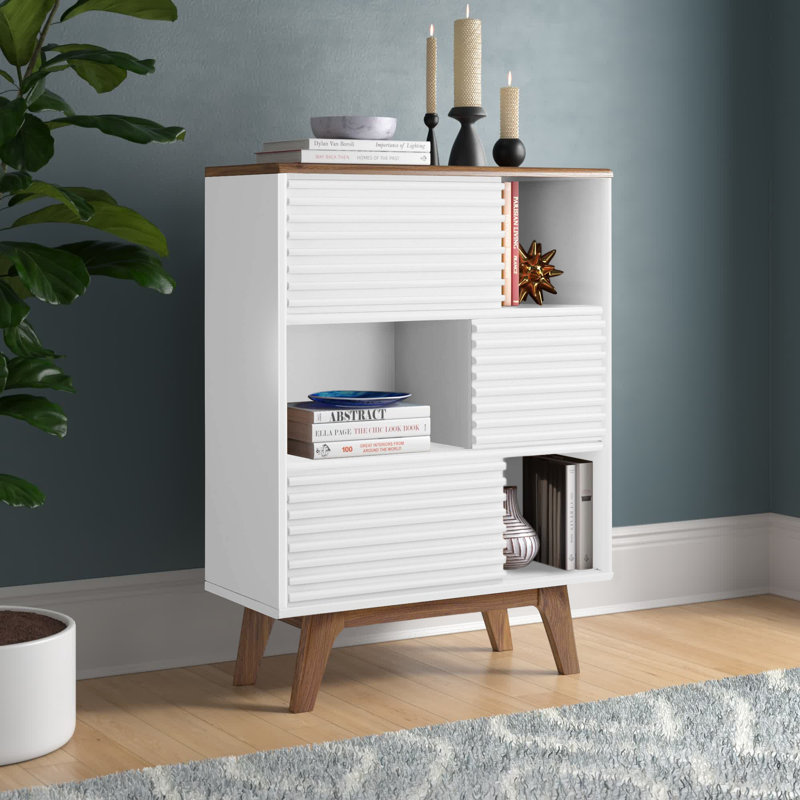 Carson Carrington Juansbo Three-tier Display Storage Cabinet Stand, Walnut/White